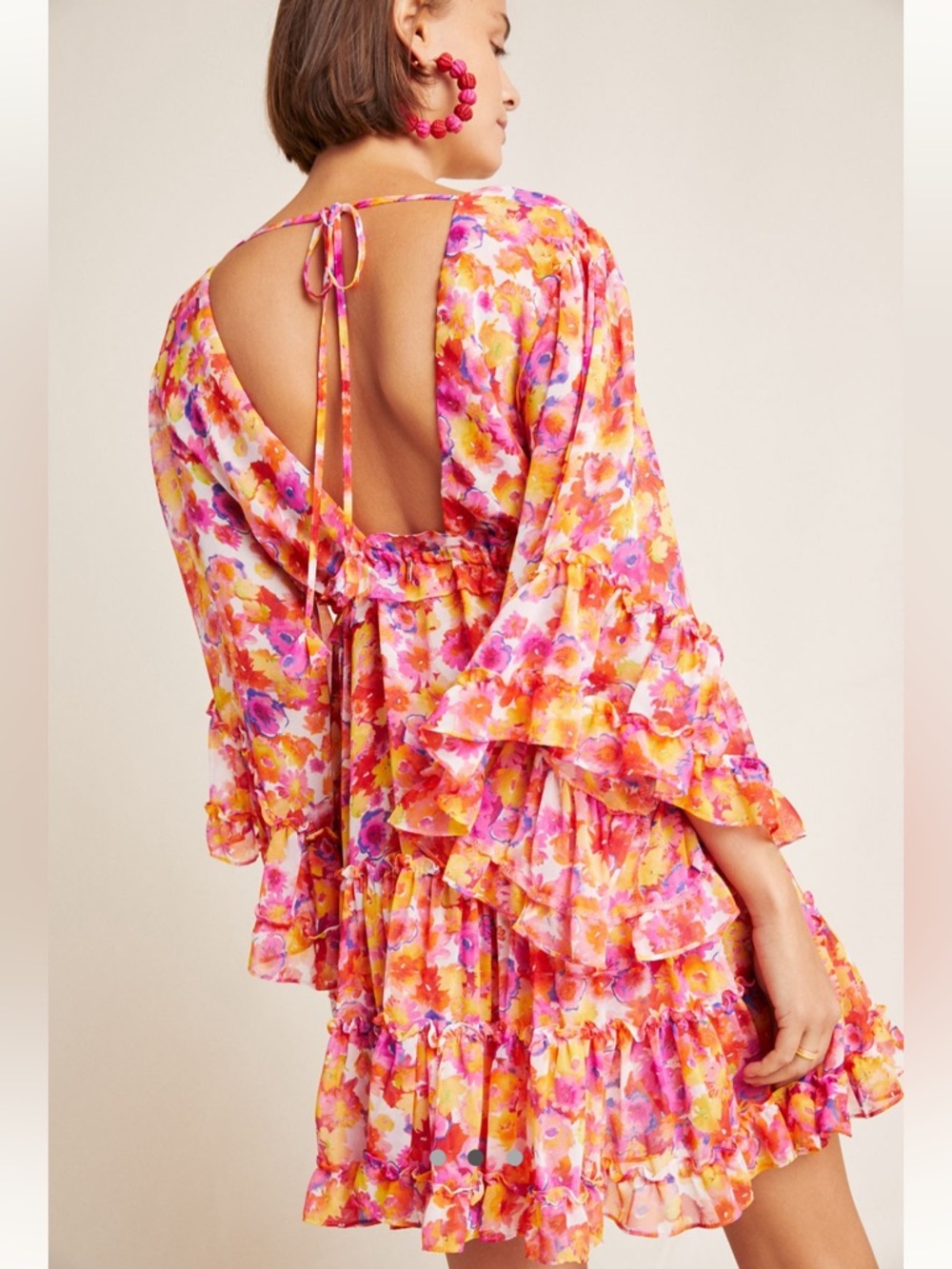 Misa Los Angeles Floral Mini Dress Size M - Picture 2 of 3